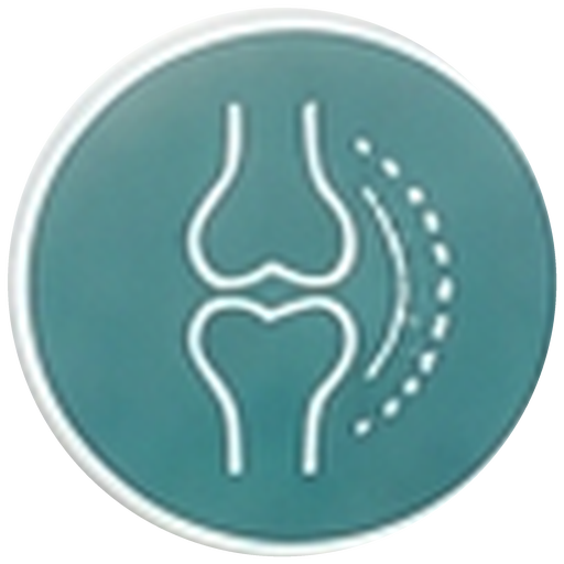 Line illustration of a knee joint and bone