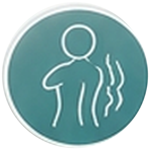Line illustration of a relaxed muscle above water ripples